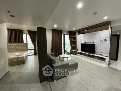 Spacious modern living room with open layout and elegant decor