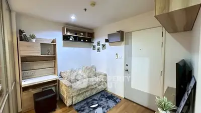 Cozy living room with modern decor and stylish shelving