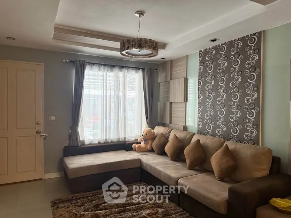 Cozy living room with stylish decor and plush sectional sofa
