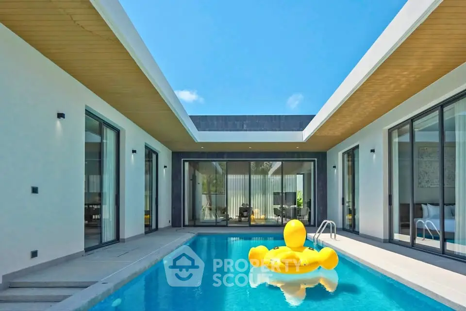 Luxurious modern villa with private pool and stylish architecture, perfect for relaxation and entertainment.