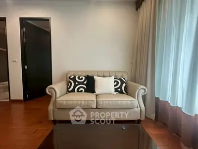 Cozy living room with elegant sofa and stylish decor