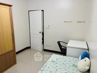 Cozy bedroom with wardrobe and minimalist decor