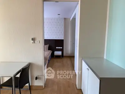 Modern apartment interior with sleek design and wooden flooring