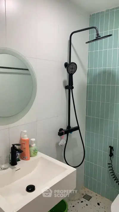 Modern bathroom with sleek shower and stylish sink