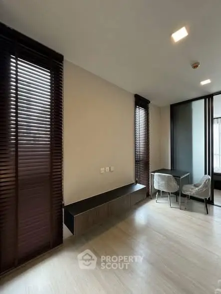 Modern study room with sleek design and ample natural light