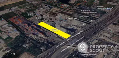 Prime land for rent on Bang Na-Trat Frontage Road, ideal for development.