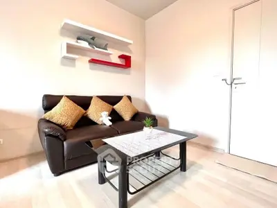Cozy living room with modern decor and plush sofa