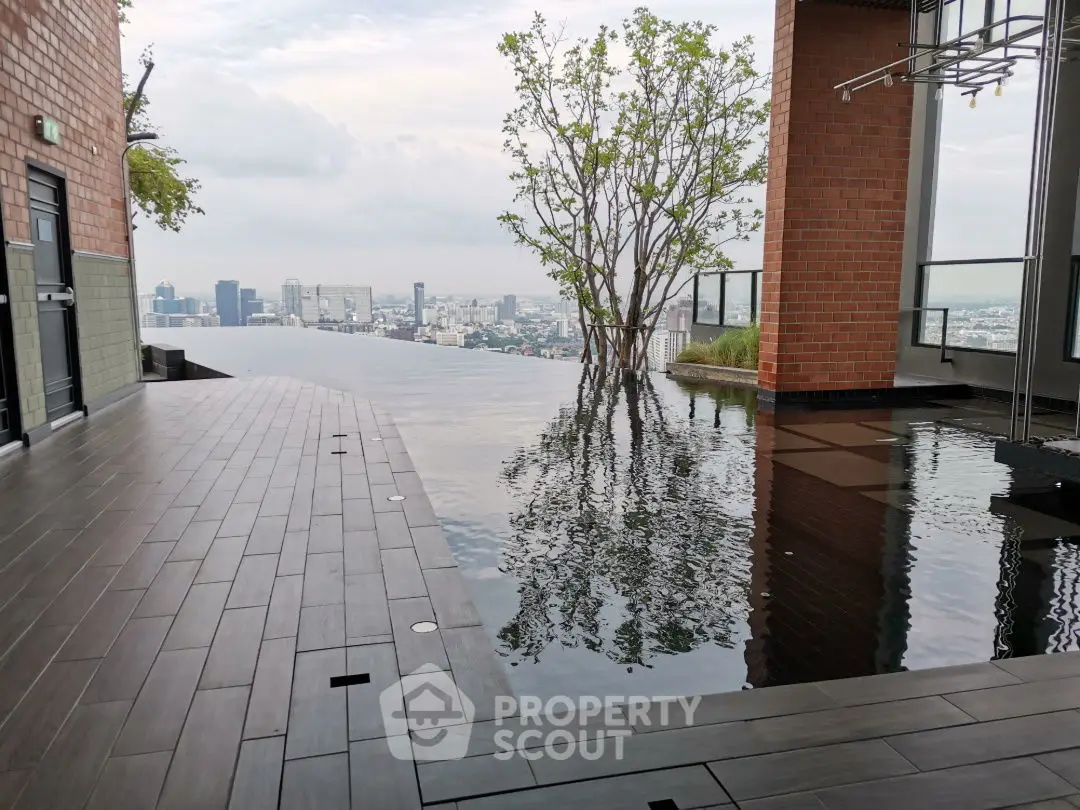 Stunning rooftop infinity pool with panoramic city views and modern design.