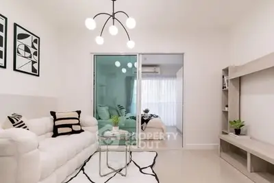 Modern living room with stylish decor and cozy ambiance
