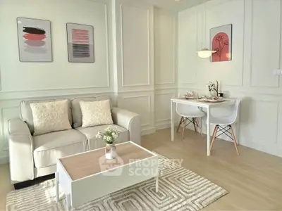 Chic modern living room with stylish decor and cozy seating area, perfect for relaxation and entertaining.