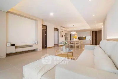 Spacious modern living room with open layout and elegant decor