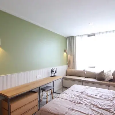 Bright and cozy bedroom with stylish decor and natural light