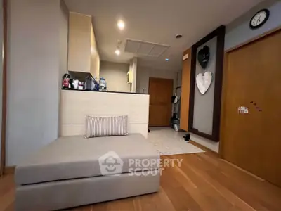 Cozy living room with modern decor and wooden flooring