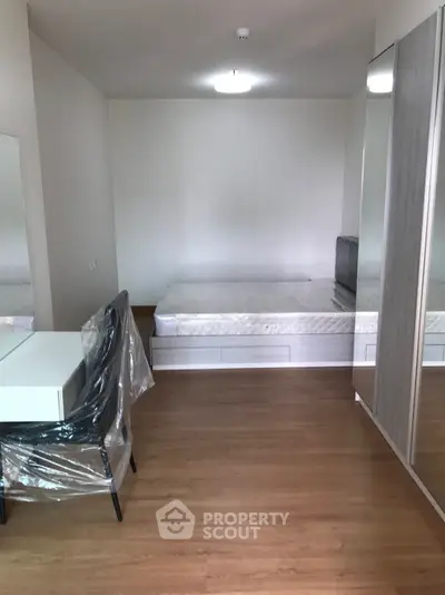 Modern bedroom with minimalist design and natural light