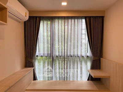 Cozy study nook with natural light and modern air conditioning