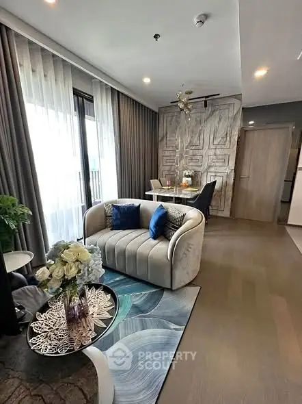 Stylish modern living room with elegant decor and natural light