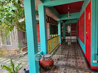 Charming colorful exterior with traditional tiles and vibrant accents