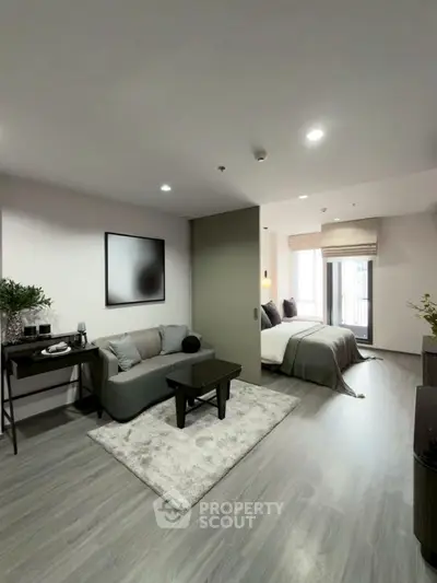 Modern studio apartment with open layout and stylish decor