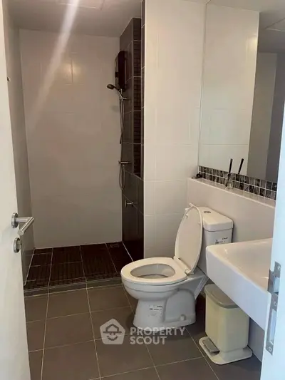 Modern bathroom with sleek design and walk-in shower