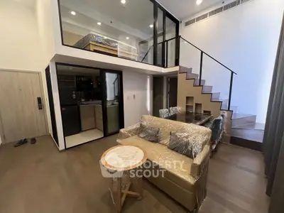 Modern loft apartment with stylish mezzanine and open living area