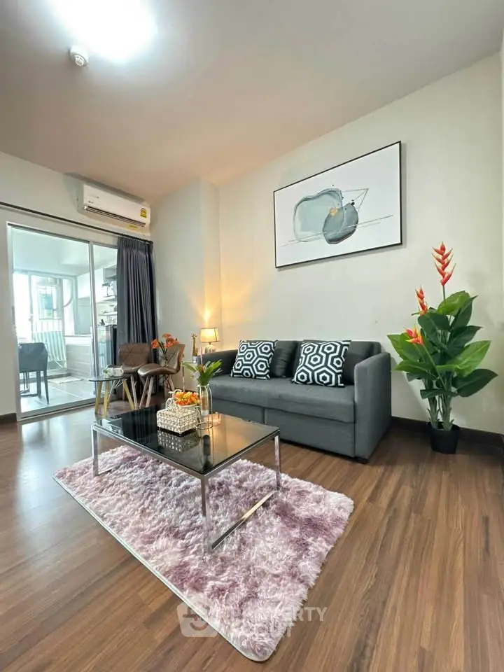 Modern living room with stylish decor and cozy ambiance