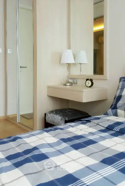 Cozy bedroom with stylish decor and modern furnishings