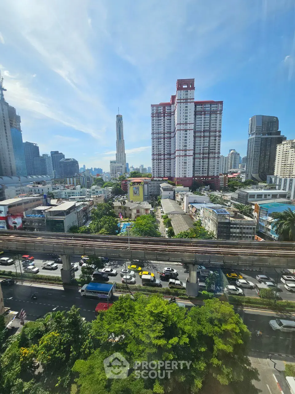 Stunning cityscape view with high-rise buildings and bustling streets, perfect for urban living enthusiasts.