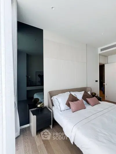 Luxurious modern bedroom with elegant decor and natural light