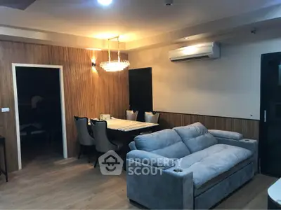 Stylish living room with modern furniture and elegant lighting