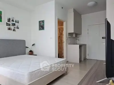 Modern studio apartment with minimalist design and cozy atmosphere