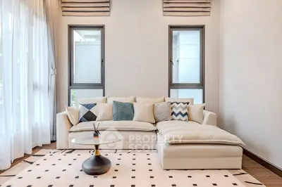 Elegant living room with stylish sofa and modern decor