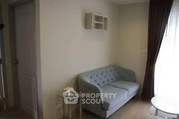 Cozy living room with stylish sofa and natural light