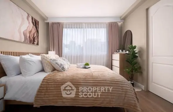 Cozy and stylish bedroom with modern decor and natural light