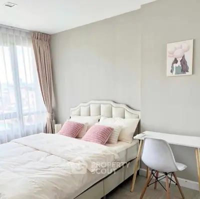 Cozy bedroom with modern decor and natural light