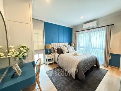 Stylish bedroom with elegant decor and natural light