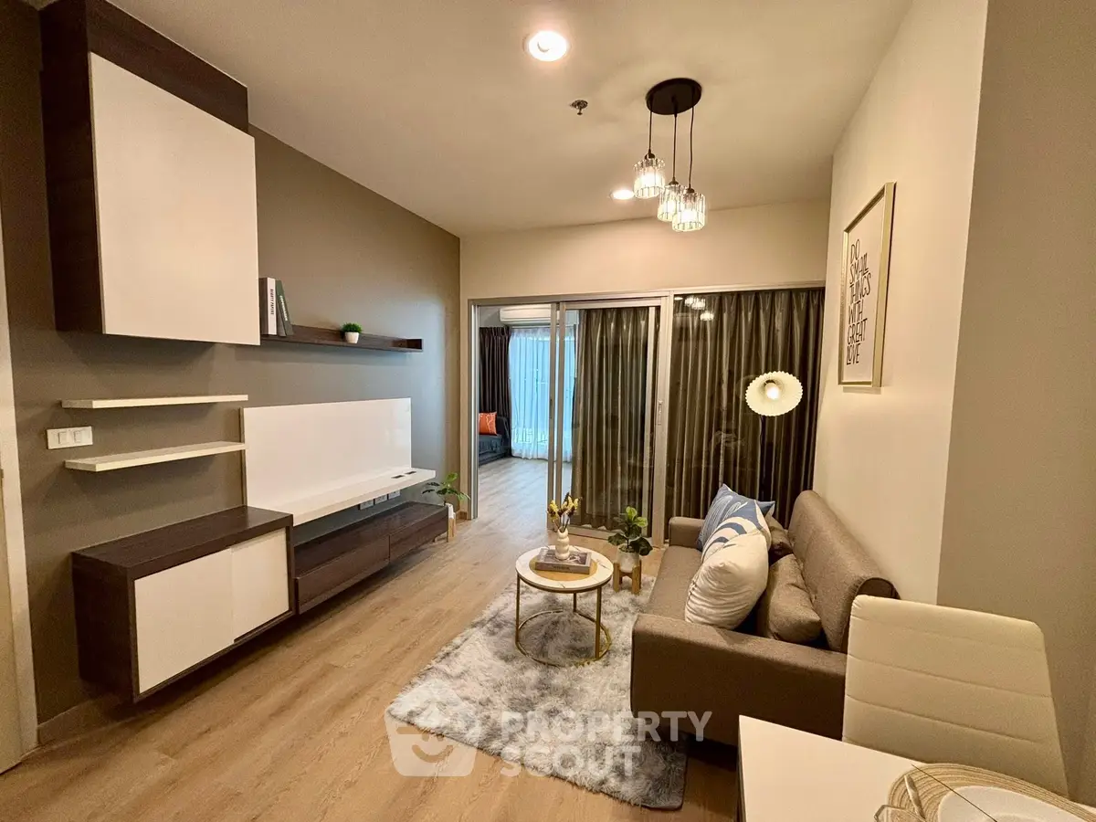 Modern living room with stylish decor and cozy ambiance