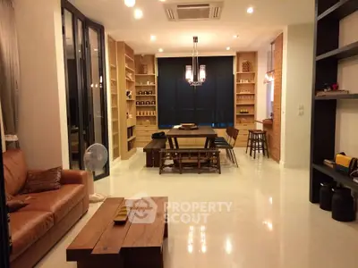Spacious modern living room with elegant dining area and open layout