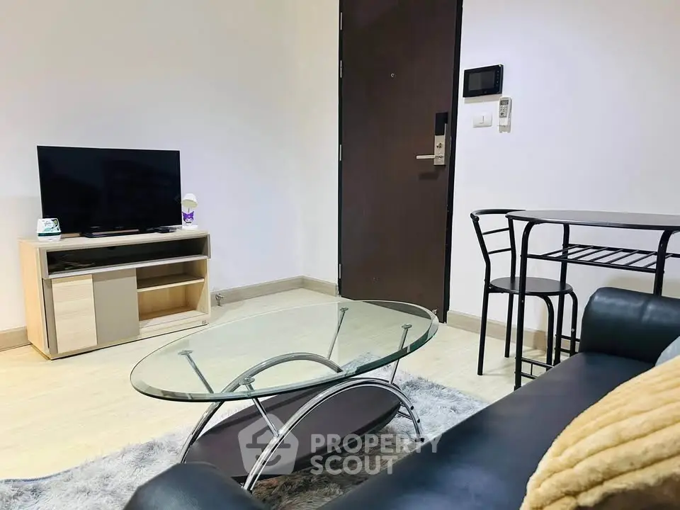 Modern living room with sleek furniture and stylish decor
