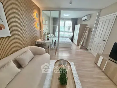 Modern studio apartment with stylish decor and open layout