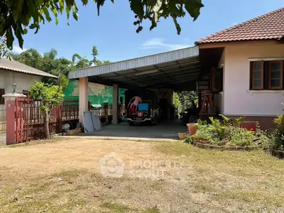 Charming suburban home with spacious carport and lush greenery, perfect for family living.