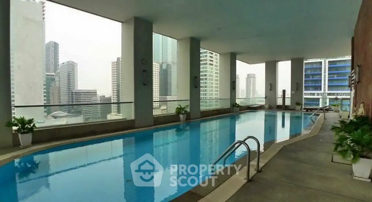 Luxurious rooftop pool with stunning city skyline views