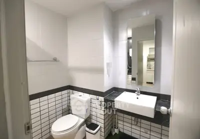 Modern bathroom with sleek design and contemporary fixtures