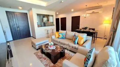 Spacious modern living room with elegant decor and open layout