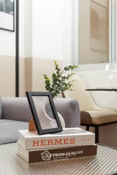 Stylish modern living room with elegant decor and cozy seating area, perfect for relaxation and entertaining.