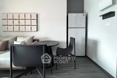 Modern living room with sleek furniture and stylish decor