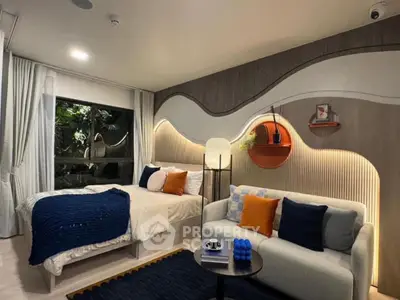 Modern studio apartment with stylish decor and cozy ambiance