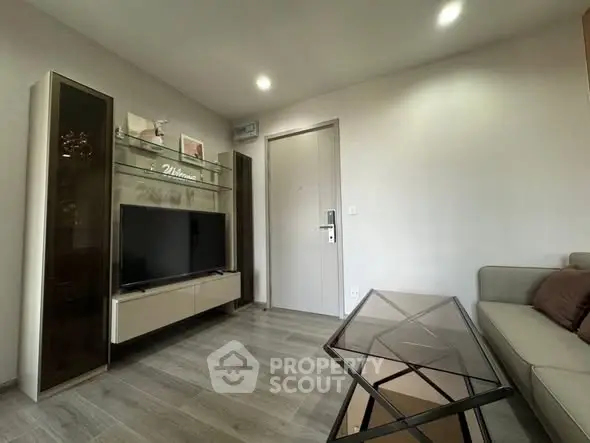 Modern living room with sleek furniture and stylish decor