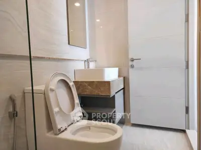 Modern bathroom with sleek design and contemporary fixtures