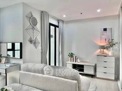 Modern living room with stylish decor and natural light