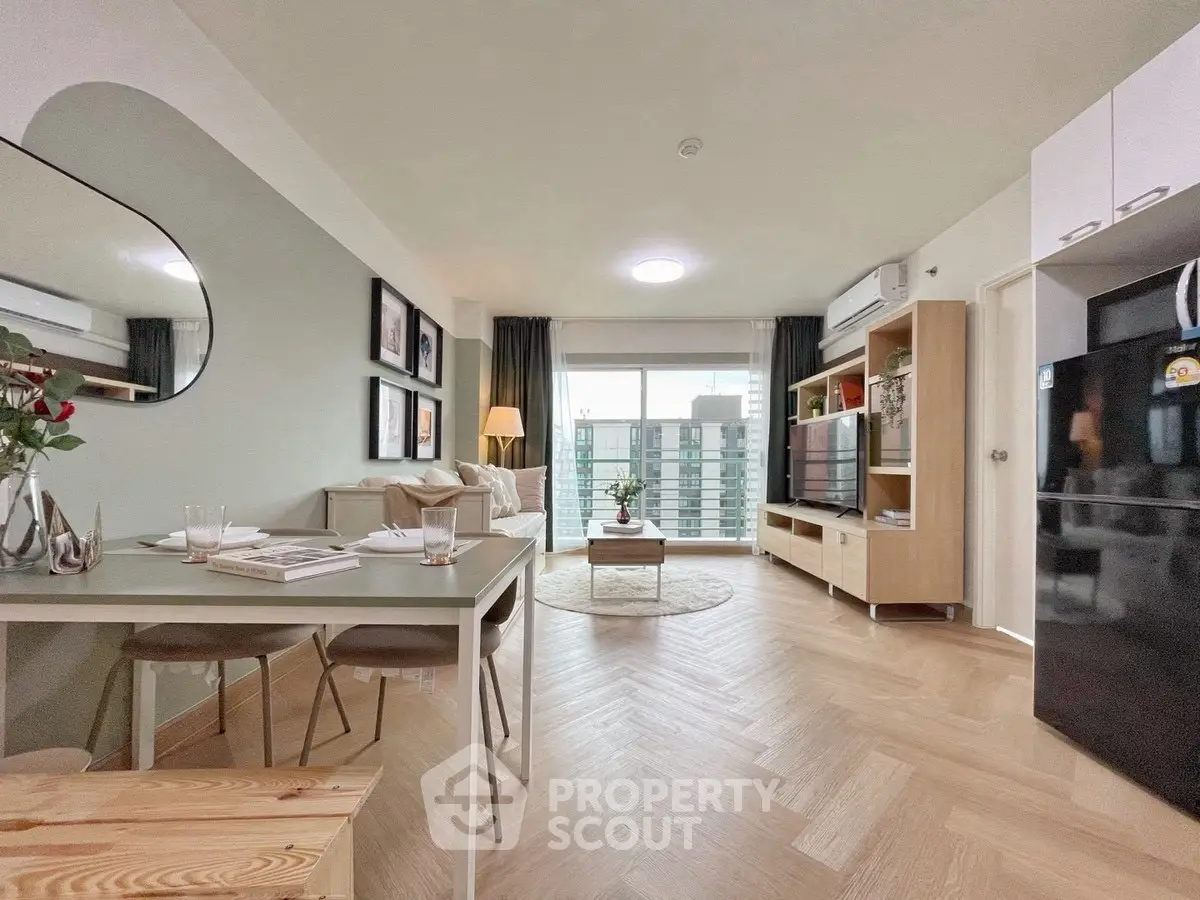 Stylish modern living room with open layout and chic decor